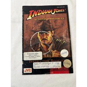 Indiana Jones Greatest Adventures SNES Instruction Booklet Manual ONLY NO Game!